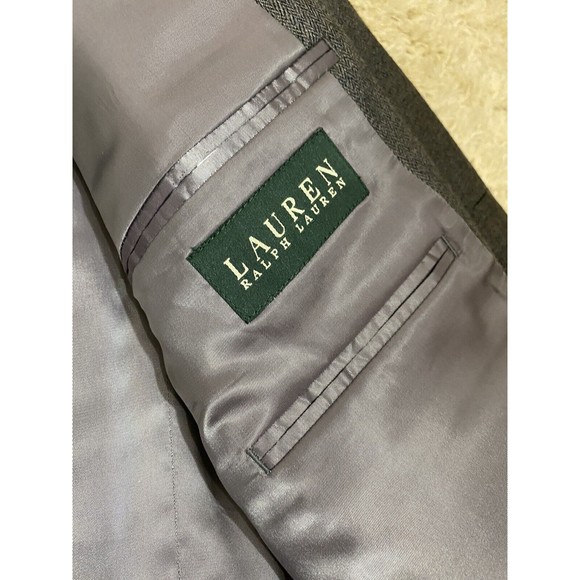 Lauren Ralph Lauren Mens Gray Size 42 RTwo-Button Blazer Jacket 100% Wool - Picture 5 of 9